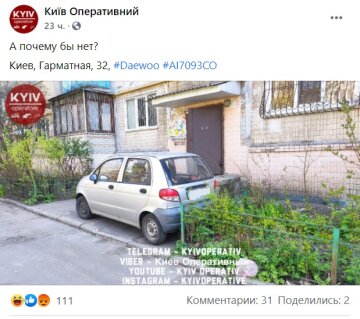 Публікація сторінки Київ Оперативний: Facebook