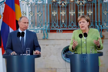 Владимир Путин и Ангела Меркель