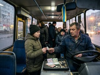 маршрутка салон пасажири проїзд гривні