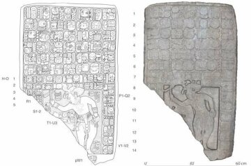 Зліва малюнок планшета, знайденого на місці, справа - його 3-D модель, фото:phys.org