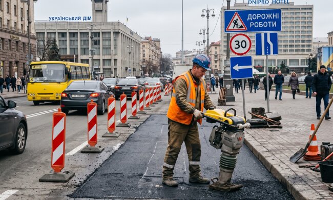 ремонт дороги Європейська площа Київ