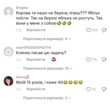 Скільки яблук росло на березі: коментарі користувачів TikTok