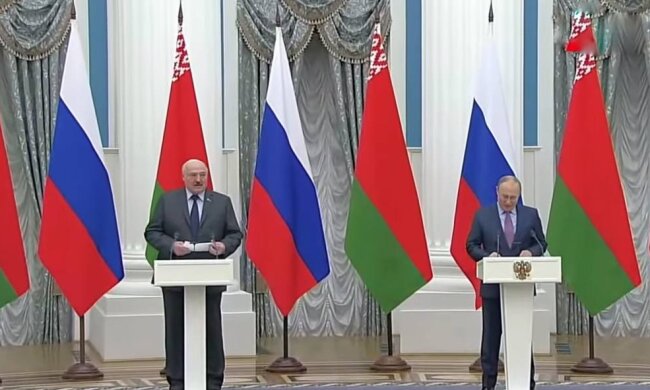 Олександр Лукашенко і Володимир Путін, фото: скріншот з відео