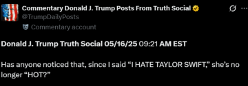 Дональд Трамп образив Тейлор Свіфт, скриншот