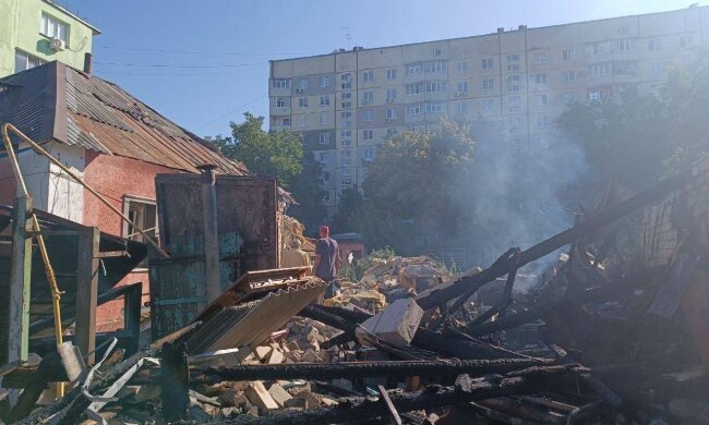 Наслідки обстрілу на Харківщині, фото з соцмереж