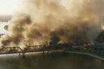 В Аризоне поезд сошел с рельсов, скрин с видео