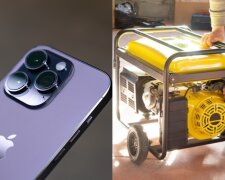 iPhone 15 та генератор, колаж