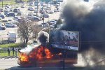 Во Львове сгорел троллейбус на ходу (фото)