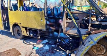 Наслідки атаки по цивільному транспорту. Фото: ТСН