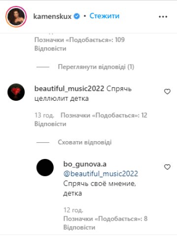 Скрін, Instagram Каменських