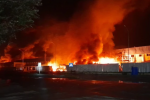 Удар россиян по складу Сильпо в Киеве, кадр из видео