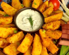 Хрустка картопля по-селянськи: фото скрін рецепту