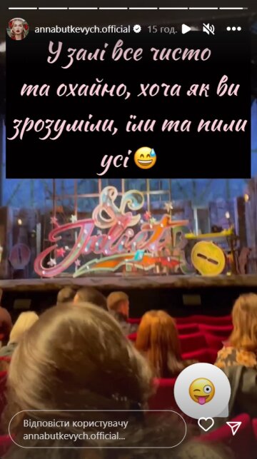 Stories Анни Буткевич, скріншот: Instagram