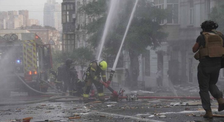 последствия массированной атаки на Киев 10.07.2025