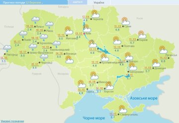 Погода в Украине, фото: скриншот Украинский гидрометцентр