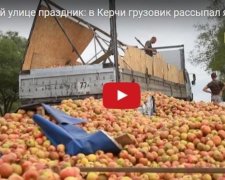 Голодные крымчане ограбили фуру с яблоками