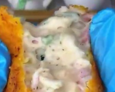 Шарики с крабовыми палочками, кадр из видео