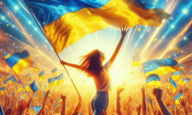 Флаг Украины, победа, изображение из свободных источников