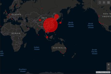 Поширення коронавірусу на 6 лютого, скріншот: gisanddata.maps.arcgis.com