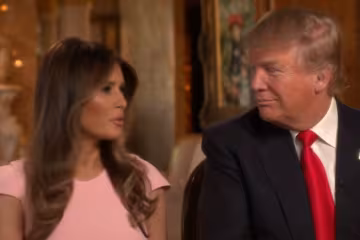 Мелания и Дональд Трампы, скриншот видео