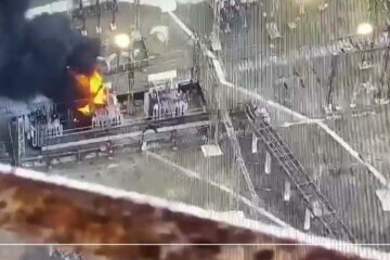Пожежа на Луганській ТЕС, фото: скріншот