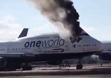 В аэропорту загорелся пассажирский самолет British Airways