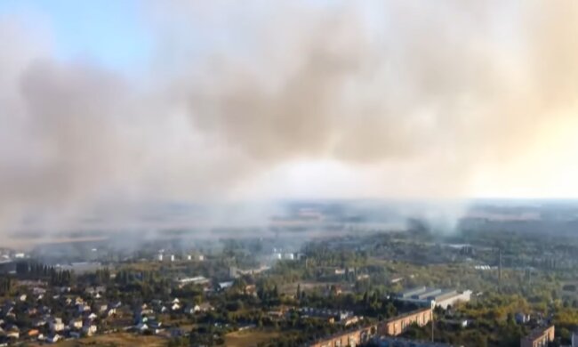 Задымление над городом, скриншот: YouTube