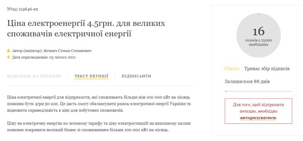 Петиция на сайте президента, petition.president.gov.ua