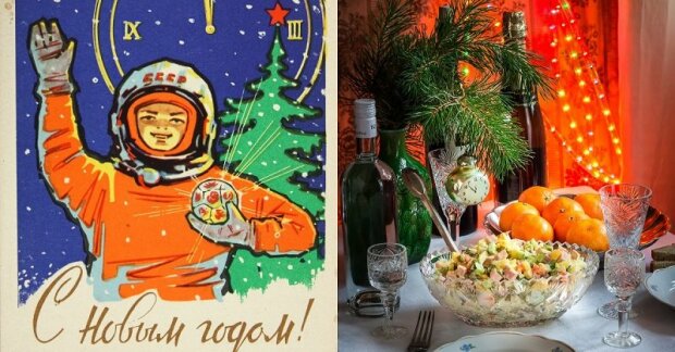 Як виглядав новорічний стіл в СРСР: згадайте олів'є, шубу і пляшечку "Артемівського"
