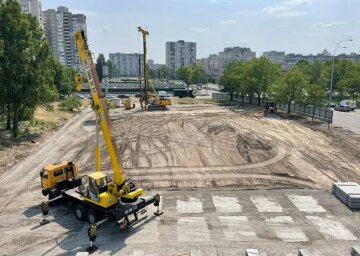 Строительство Оболонского путепровода. Фото Автодор