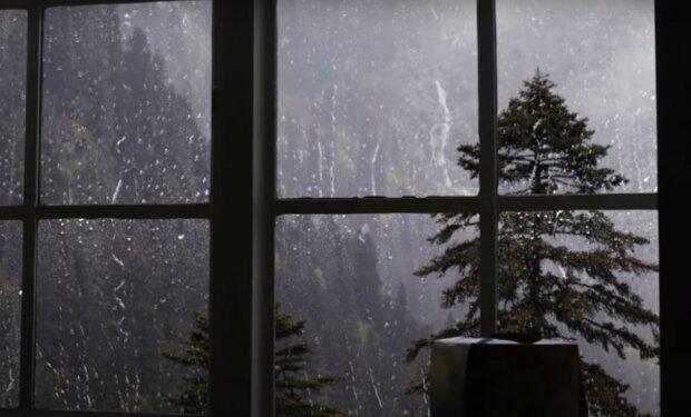 дождливая погода, скриншот из видео