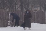 Снегопад в Украине, кадр из видео