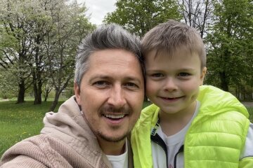 Александр Педан с сыном Марком (5 лет)