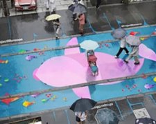 У Південній Кореї створюють мурали, які помітні лише під дощем (фото)
