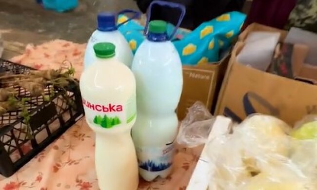 Молочные продукты с рынка. Фото TikTok