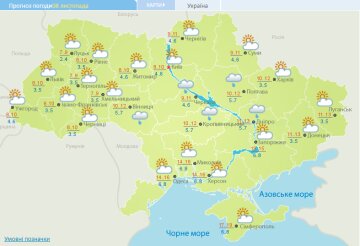 Прогноз погоды на 8 ноября, скриншот: Укргидрометцентр