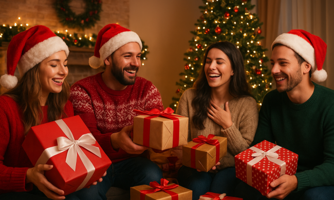 Новий рік, подарунки, друзі, зображення: Знай.ua