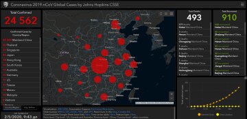 Распространения коронавирус на 5 января, скриншот: gisanddata.maps.arcgis.com