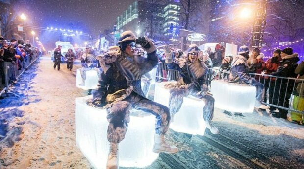 "Ушастый" Владимир Дантес и "ледяная" Оля Полякова приглашают на первый Новогодний парад в Киеве