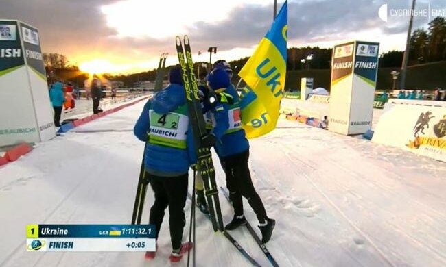 Украина взяла золото на чемпионате Европы по биатлону, скрин с видео