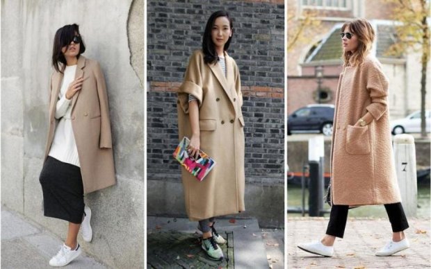 Удобно и стильно: как сочетать пальто с кроссовками