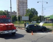 В столичной пьяной аварии загорелся автомобиль