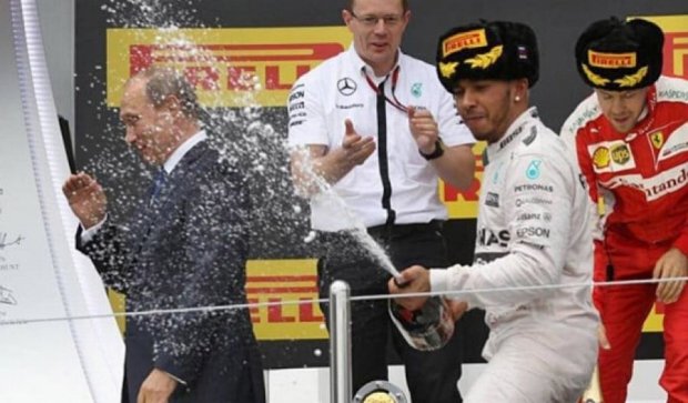 Чемпіон світу в шапці-вушанці підмочив Путіна шампанським (фото)