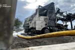 Пожежа після атаки дронів у Бориспільському районі