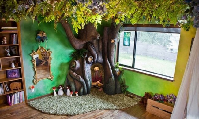 Мужчина смастерил сказочное дерево в детской (фото, мастер-класс)