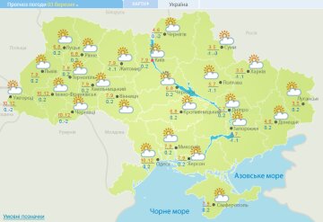 Карта погоди в Україні на 3 березня