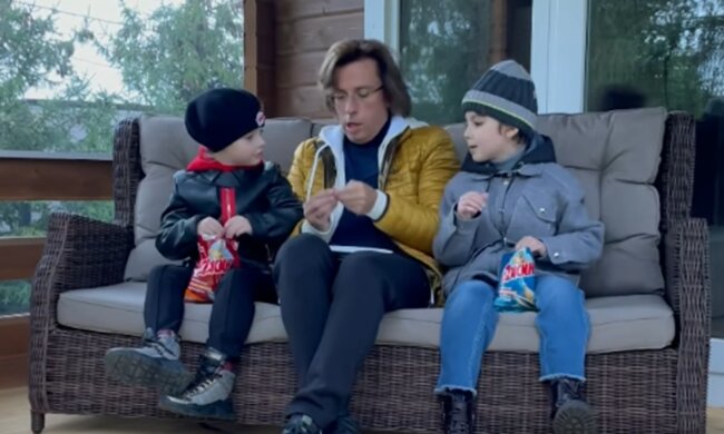 Максим Галкін з дітьми, скріншот