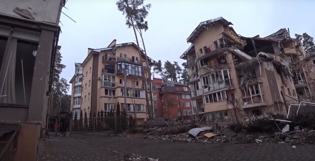 Зруйнований Ірпінь, фото: YouTube
