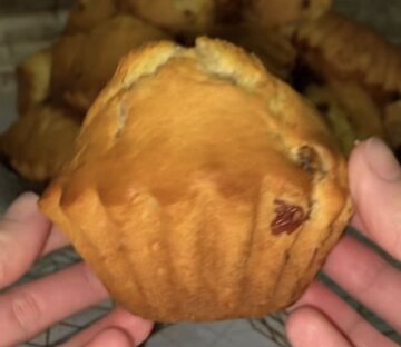 Рыхлые и влажные кексики с изюмом: фото скрин рецепта