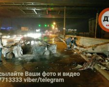 Опубліковано відео з місця вогняної ДТП у Києві